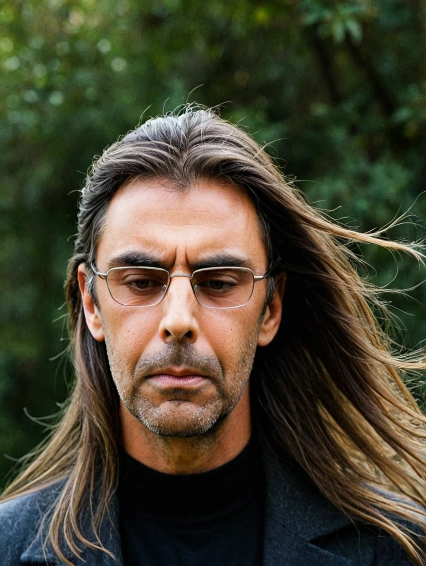 man with long hair