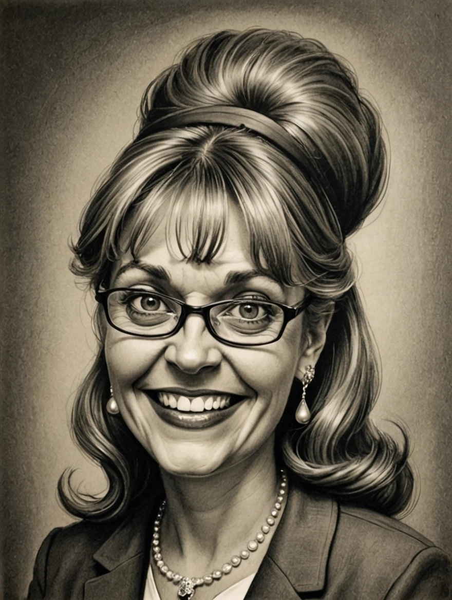 A caricature done in charcoal