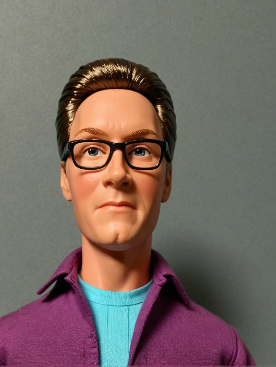 classic Ken doll, solid color background