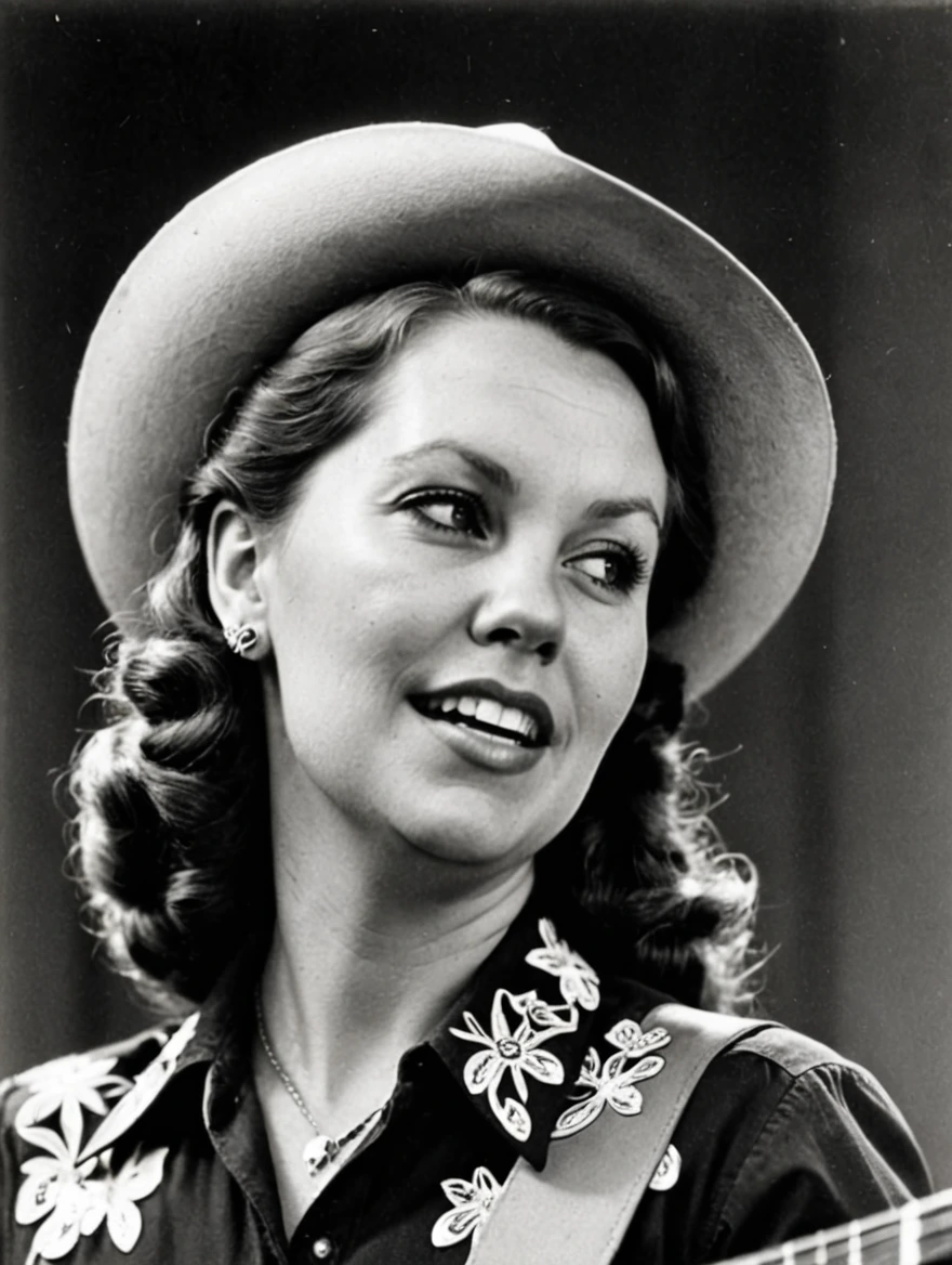 A singing cowgirl in the 1940s