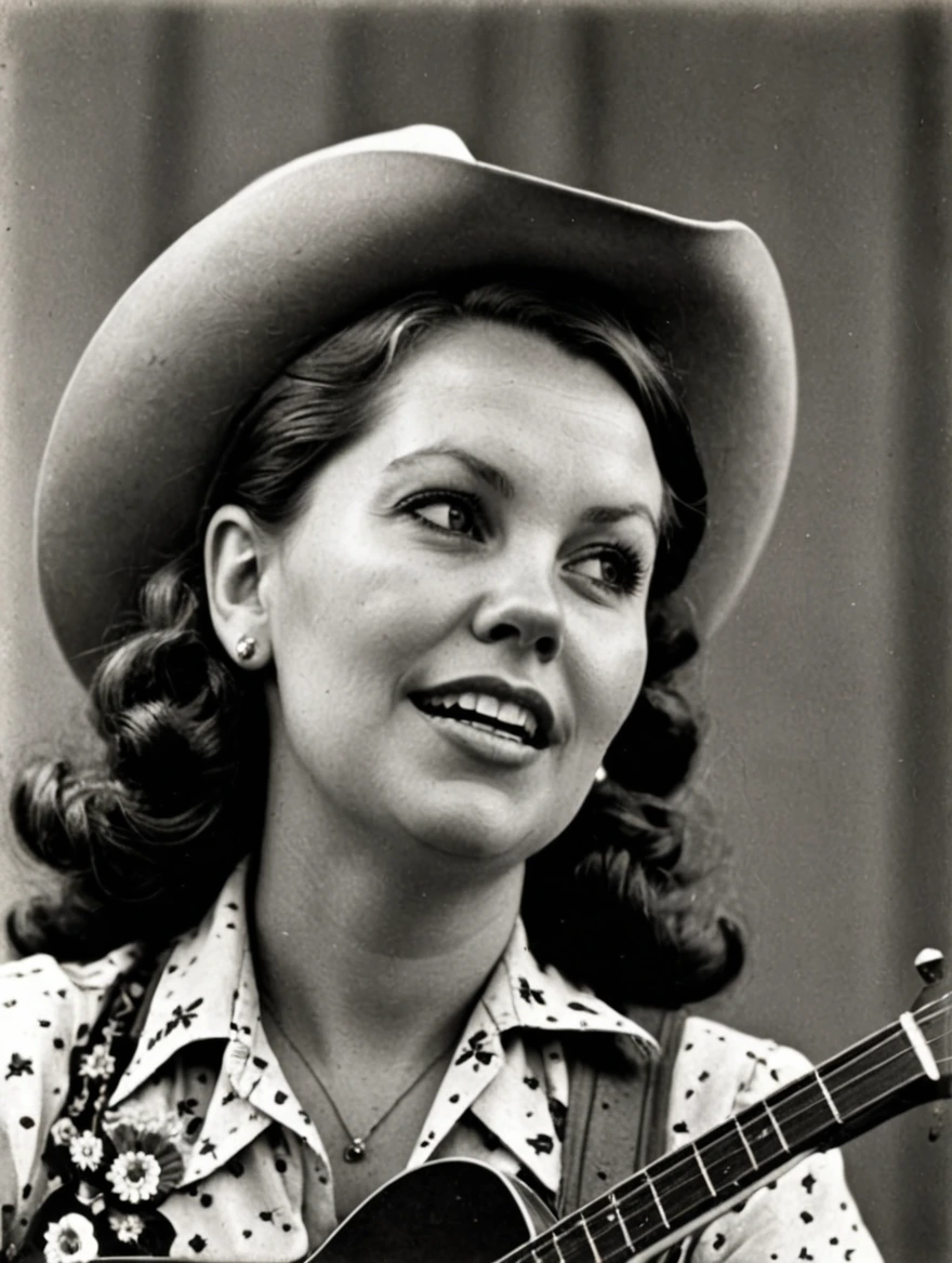 A singing cowgirl in the 1940s