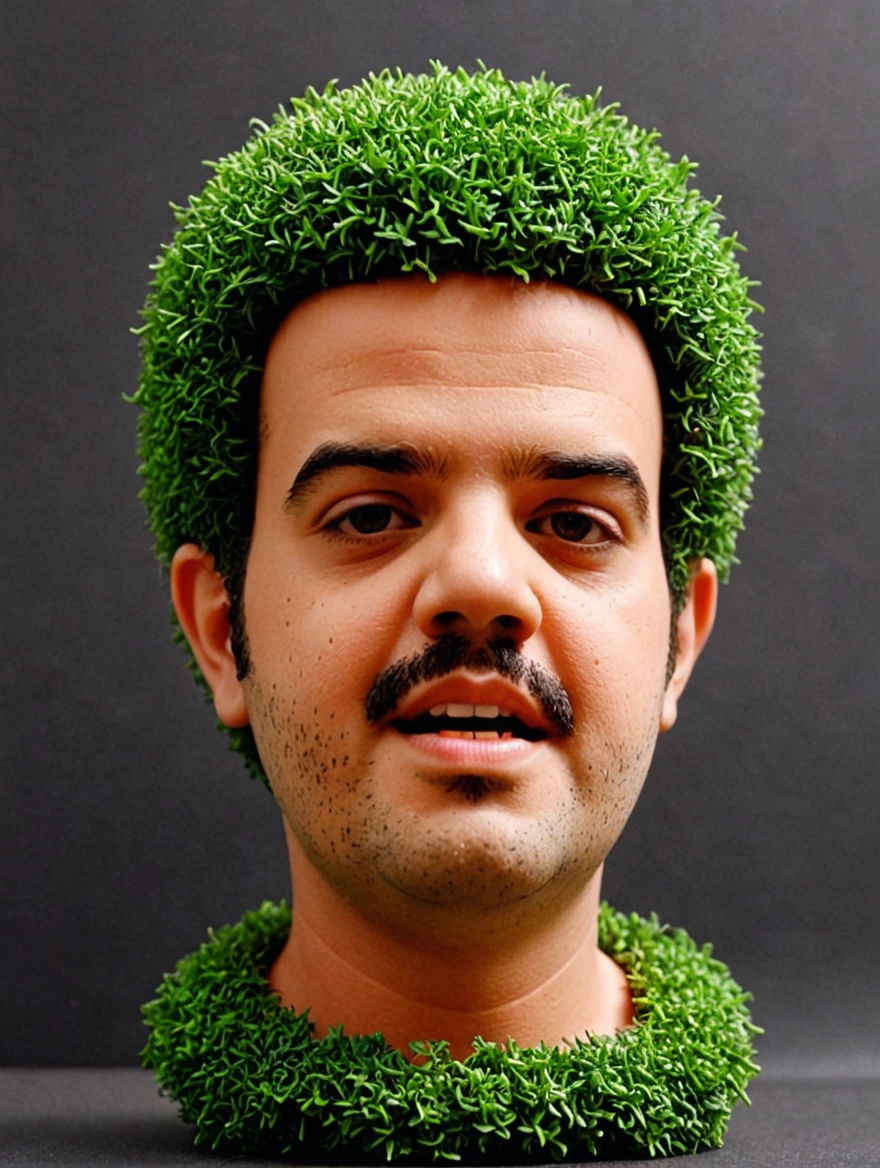 a chia pet, in the style of lo-fi aesthetics, hyper-realistic pop