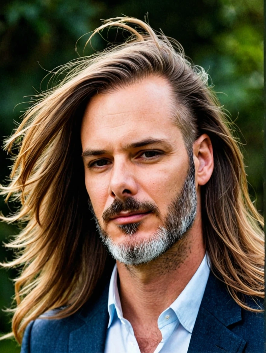 man with long hair