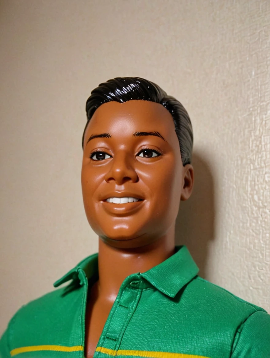 classic Ken doll, solid color background