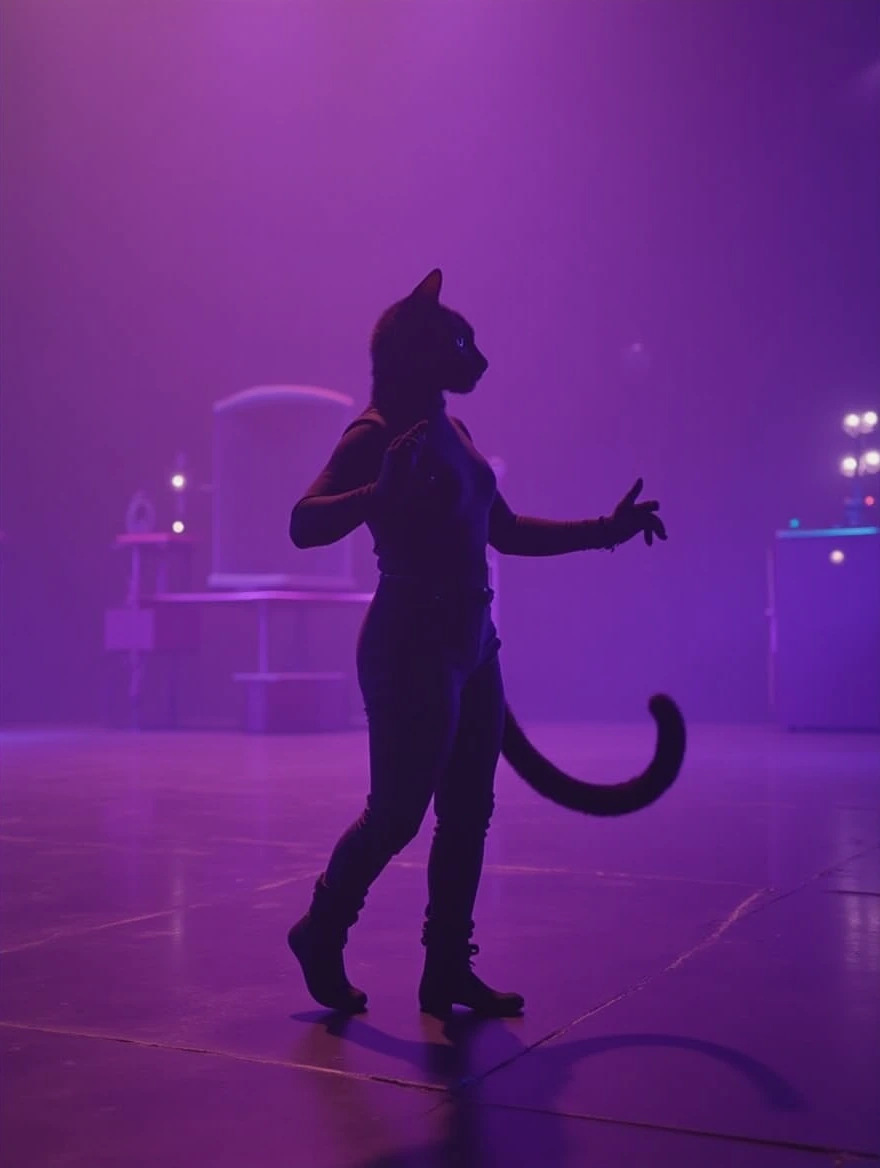 Cat will be dance to dance videoPurple