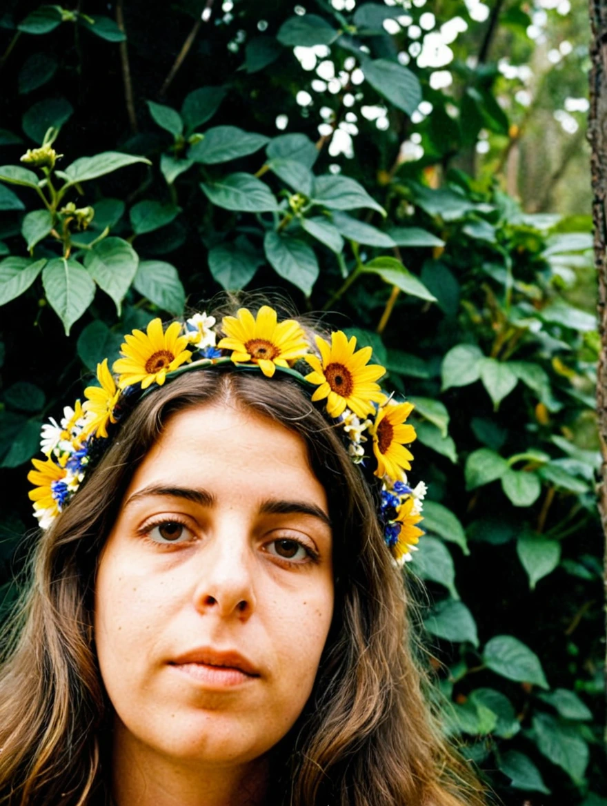 1960s female hippie flower child