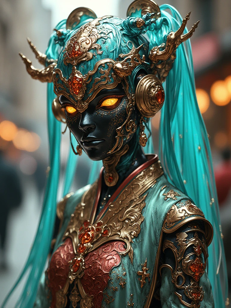 A futuristic with a blend of traditional As…