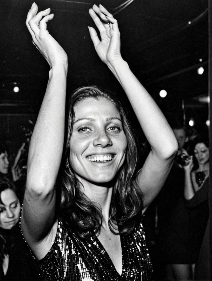 Woman dancing on dancefloor at Studio 54