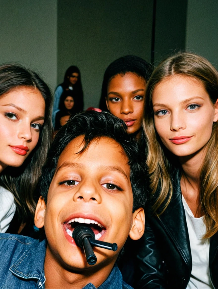 hanging out with supermodels at a fashion show