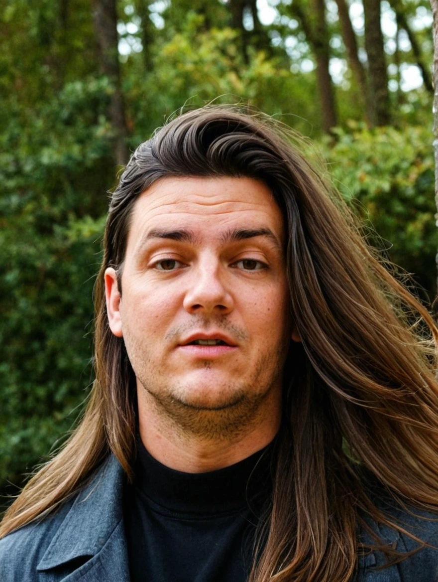 man with long hair