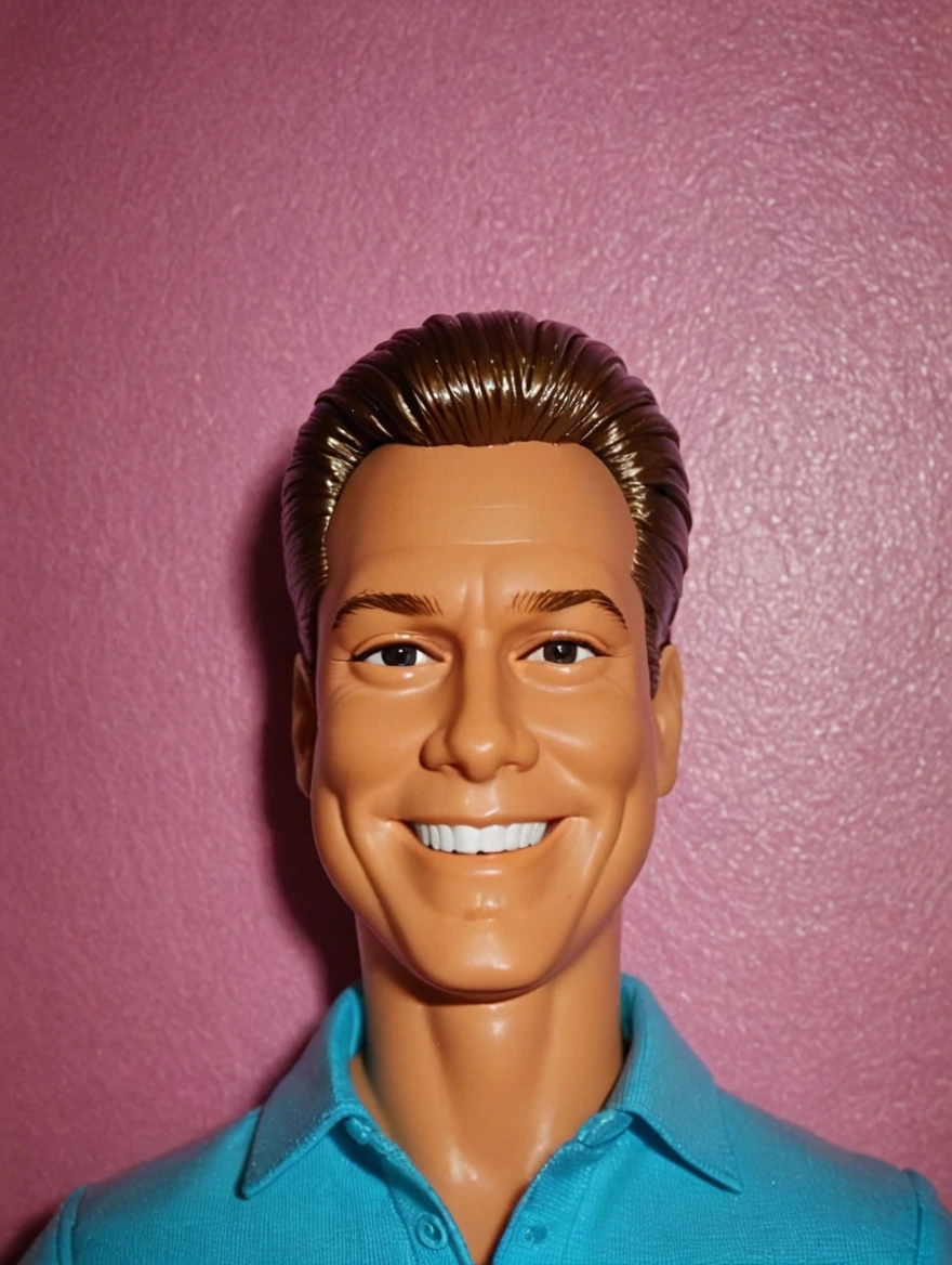 classic Ken doll, solid color background