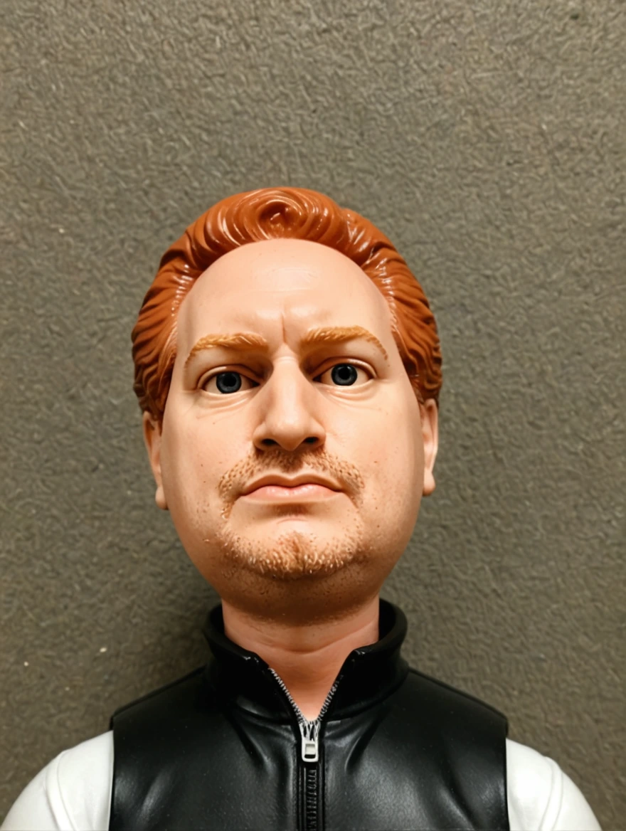 A plastic bobblehead doll with a big head