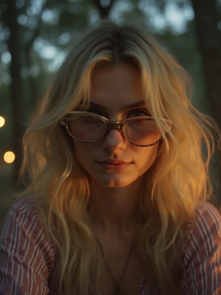 Blonde woman photobombed by a xebomorph from stranger things with subglasseswhile taking a selfie cinematic, epic realism,8K, highly detailed. Stranger things style.