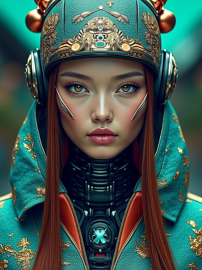 A futuristic with a blend of traditional As…