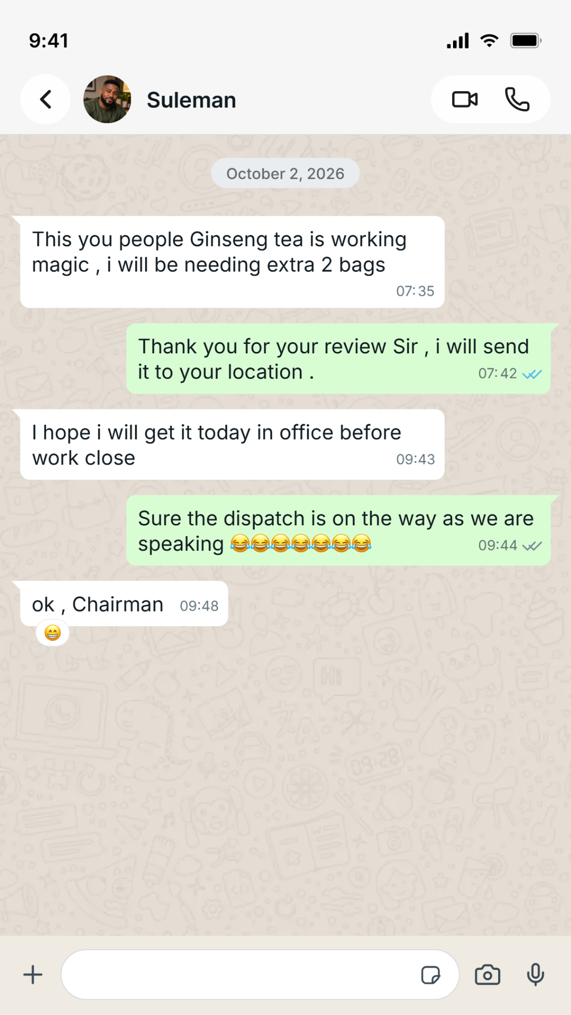 Customer feedback