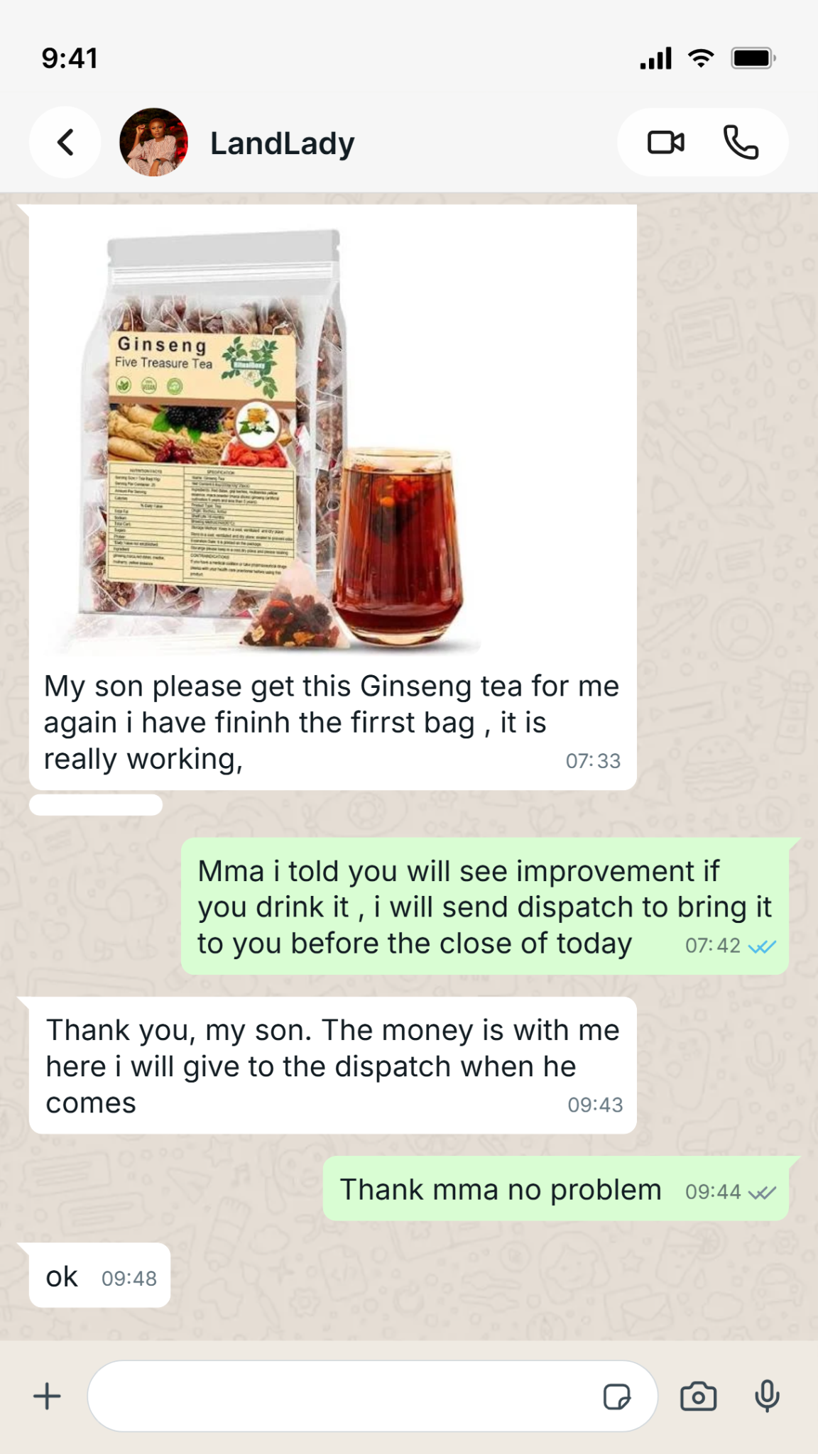 Customer feedback
