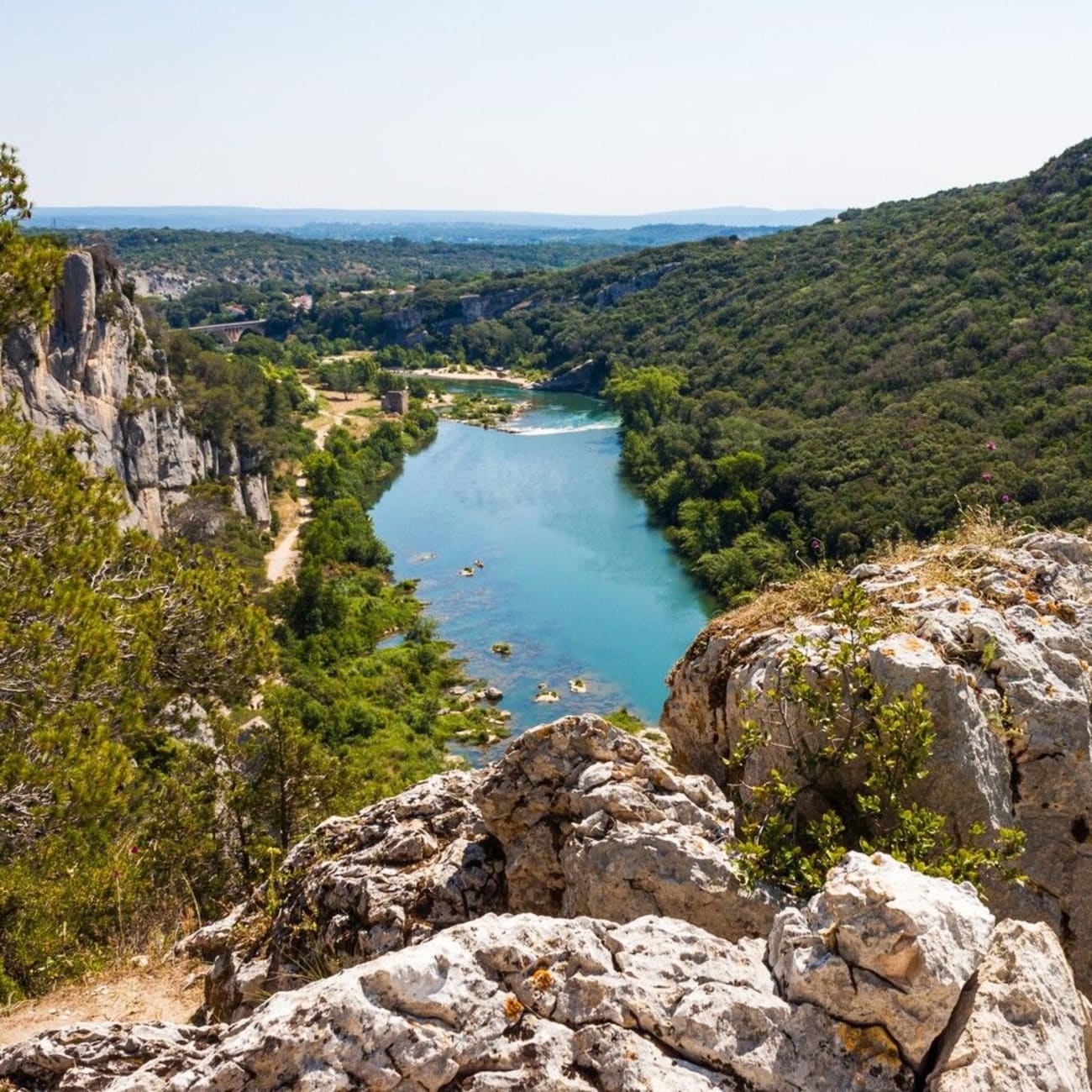 Les gorges du Gardon vues depuis le haut des falaises