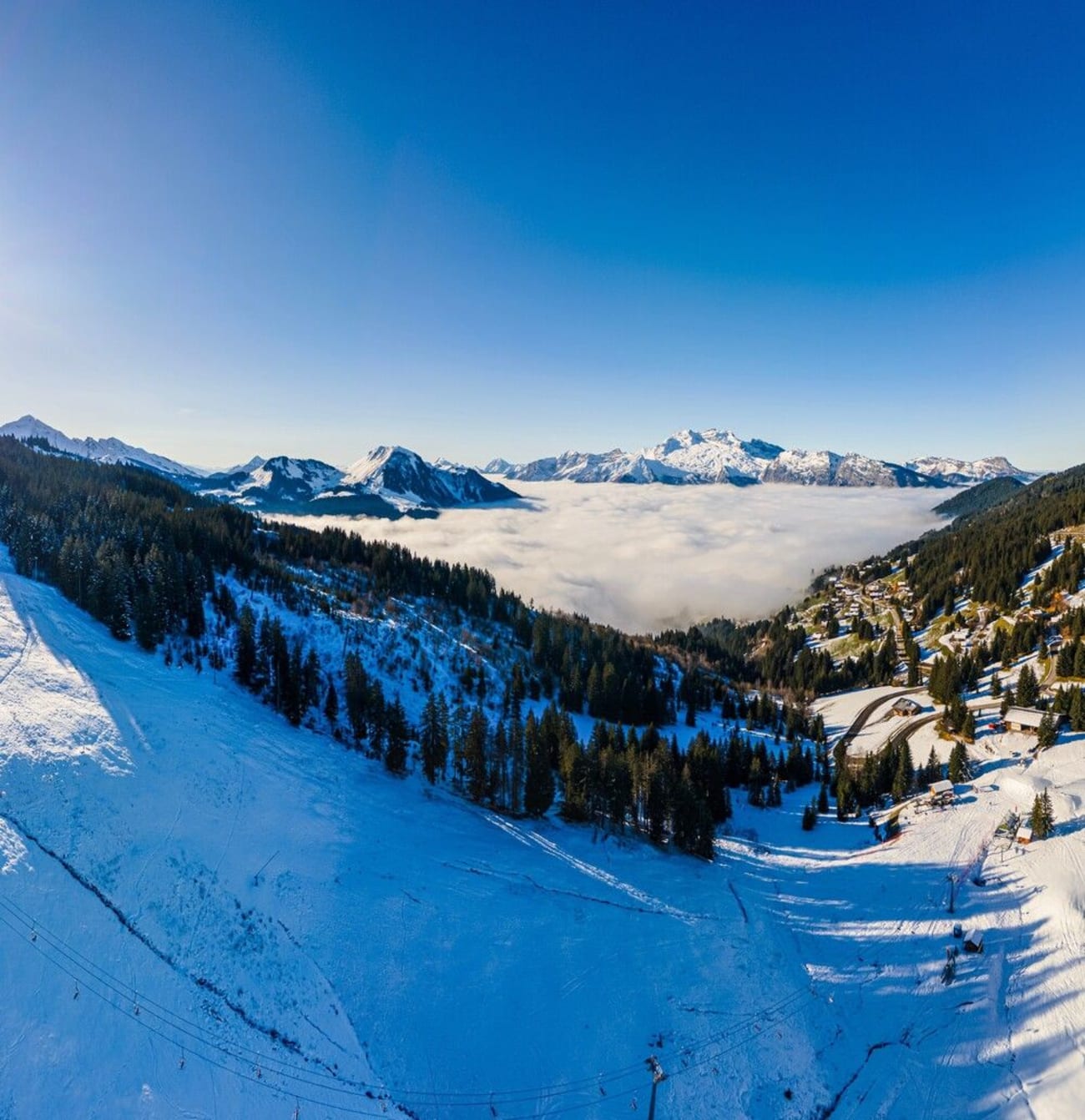 Raquettes la Clusaz : panorama depuis le col de la croix Fry