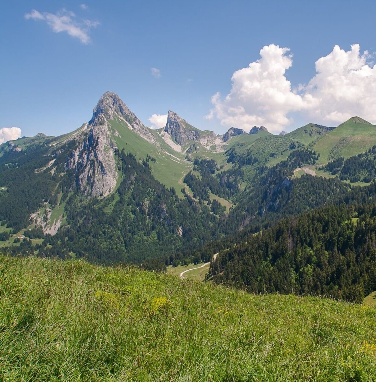 Vue sur le mont Baron de Bernex en Haute-Savoie.