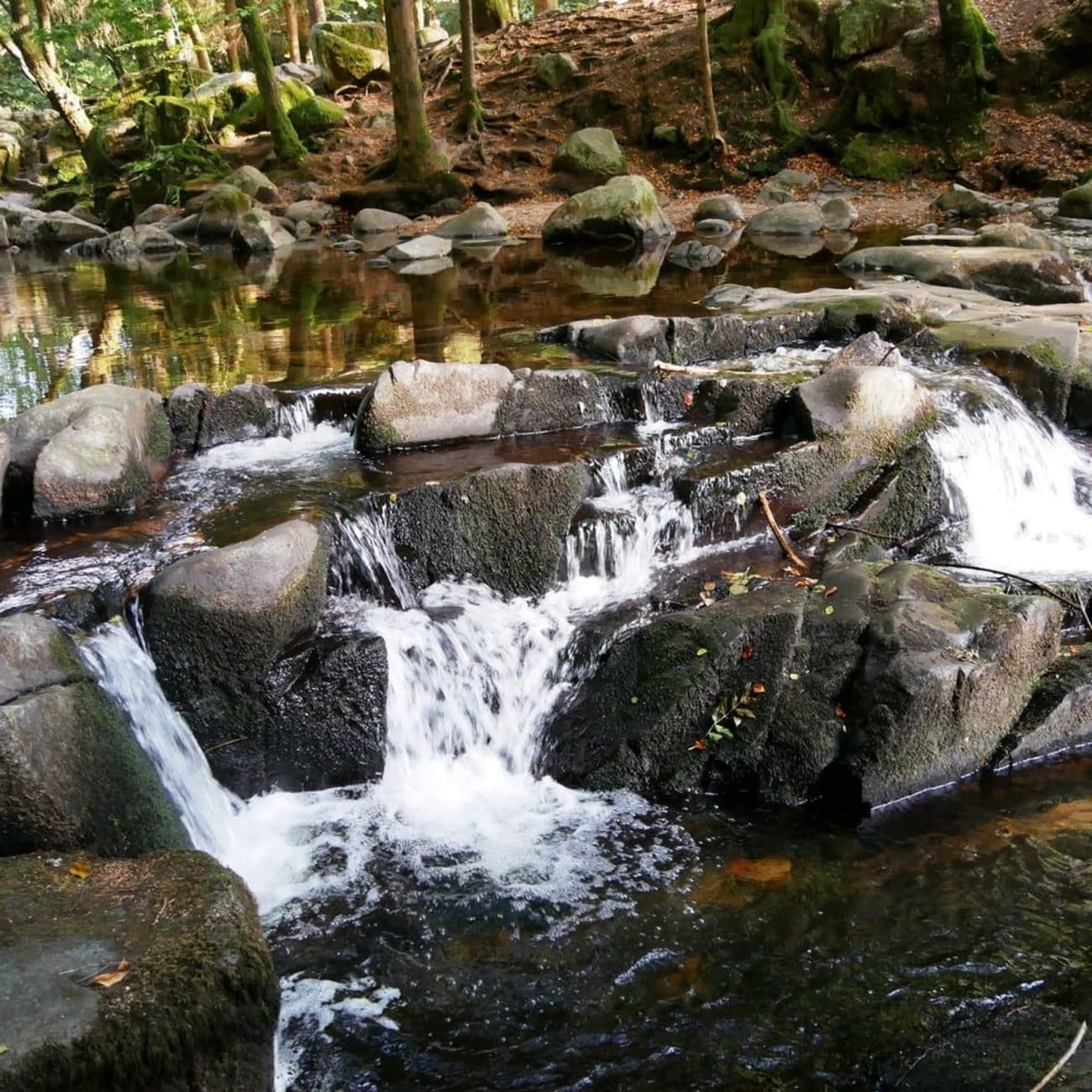 Randonnée Saut des Cuves : eau chutant sur blocs de pierre
