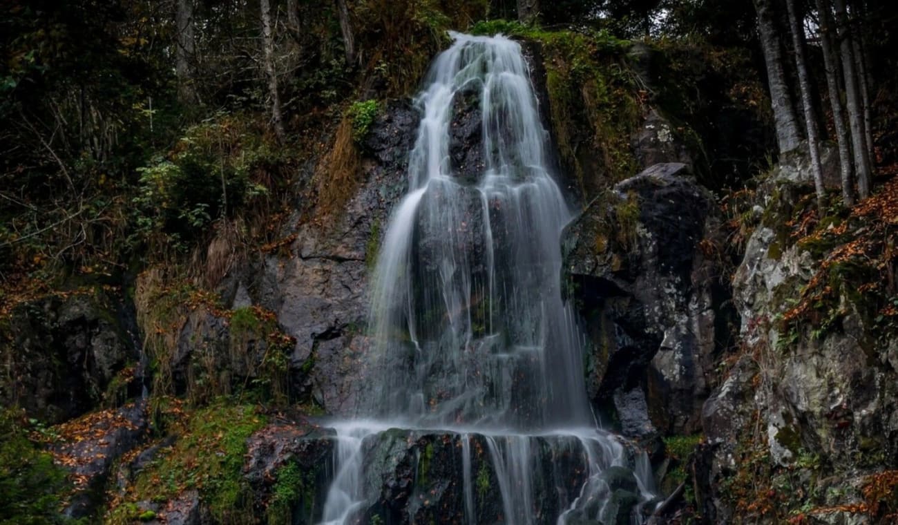 Vue sur la cascade du Hohwald en Alsace.