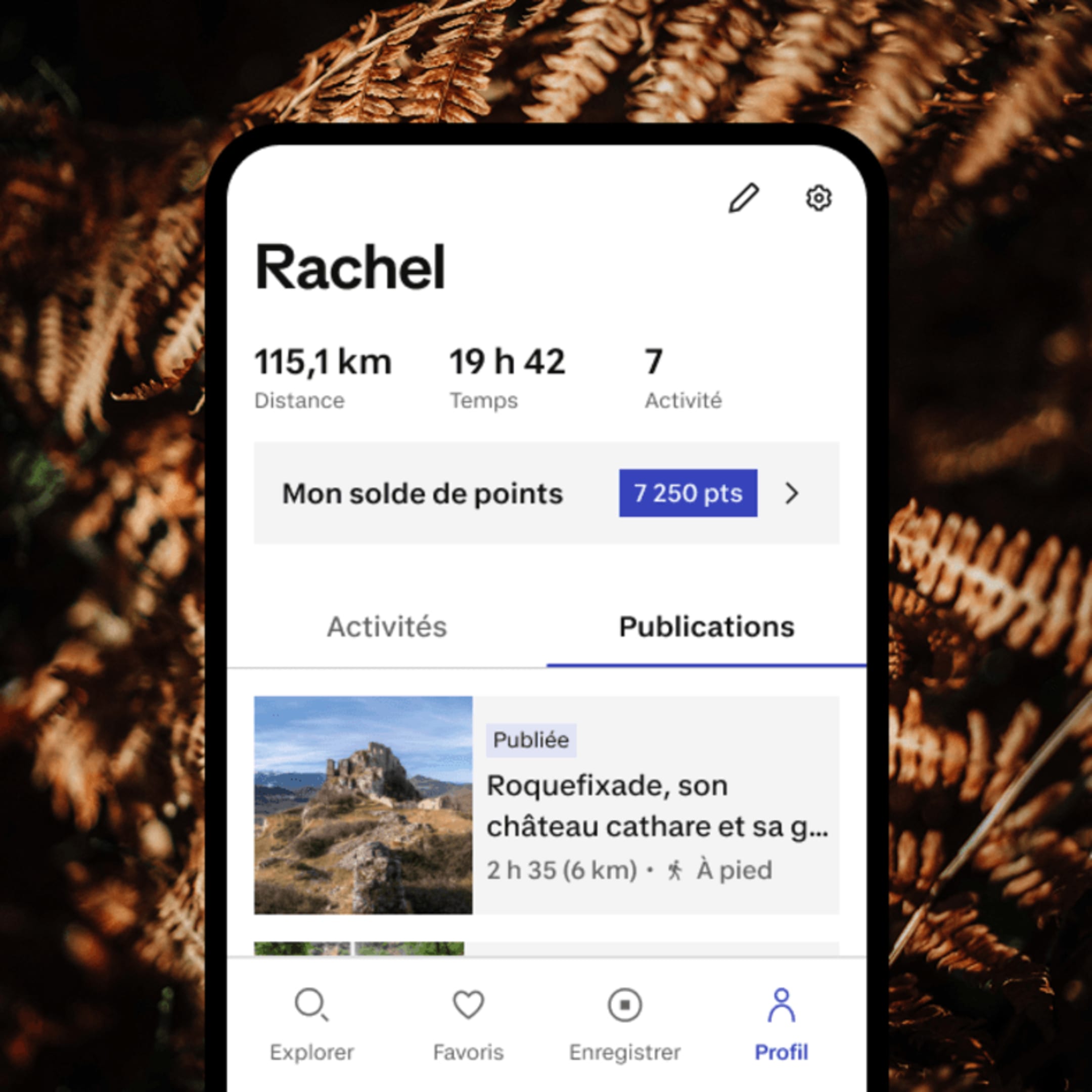 Accédez à vos activités publiées depuis votre profil