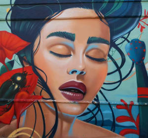 Straatkunst en met bloemen gevulde villa's in Butte-aux-Cailles - Paris 13 - 2