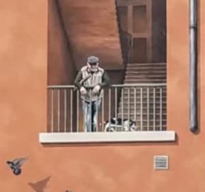 En haut des escaliers, entre les murs peints lyonnais - Lyon - 5