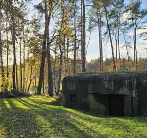 Kobiór PKP - do pomnika bitwy wyrskiej - bunkier - Żwaków - Kobiór - 5