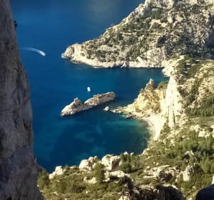 La grande Candelle par la fissure du couloir du Candelon - Marseille - 5