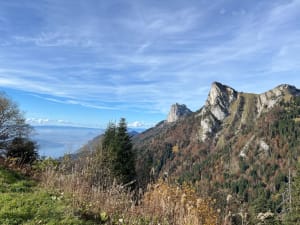 Col de la Forclaz, Rocher du Roux en luchtfoto van het meer van Annecy - Talloires-Montmin - 63