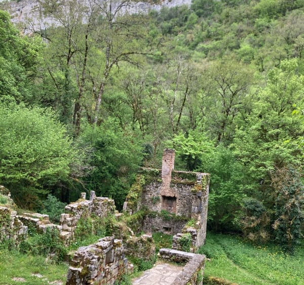 Les premiers moulins du canyon depuis Roumegouse - Rignac - 1