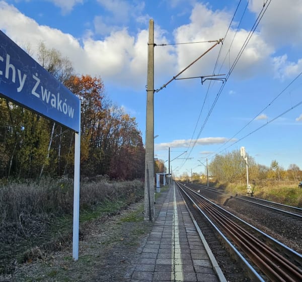 Kobiór PKP - do pomnika bitwy wyrskiej - bunkier - Żwaków - Kobiór - 1