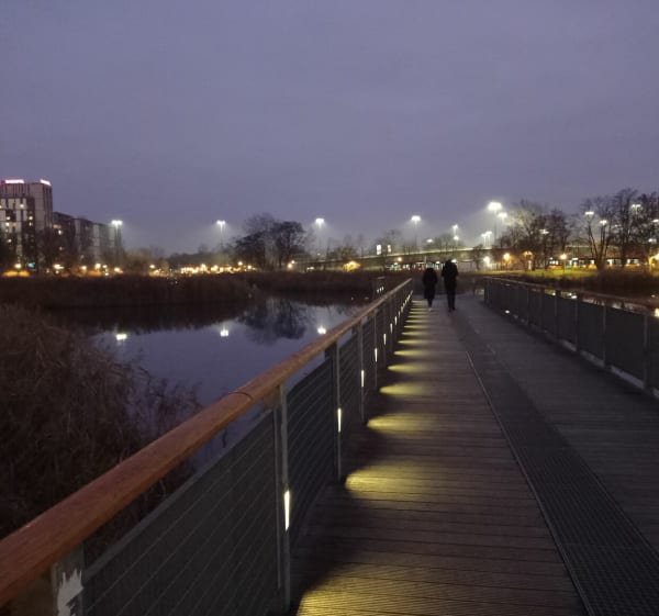 Spacer z metra Służew nad staw na potoku Służewieckim - Warszawa - 1