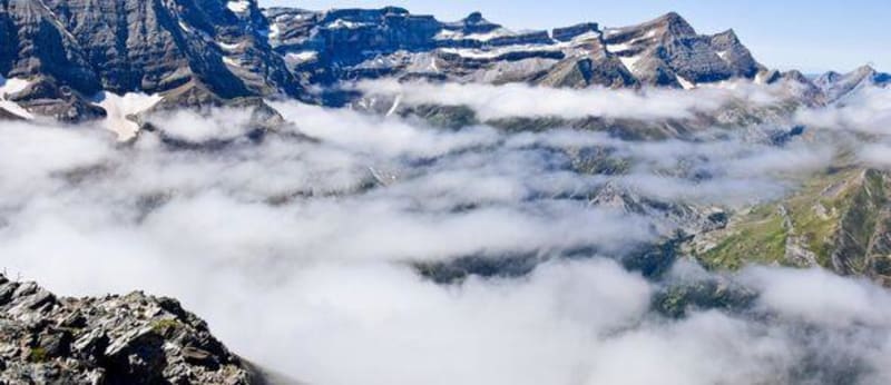 Panorama opgehangen vanaf de Pic de Piméné en het cirquelandschap - Gavarnie