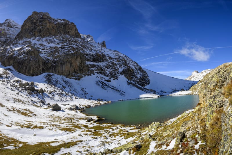 Pointe de la Fourche et bleu azur des lacs des Cerces - Valloire