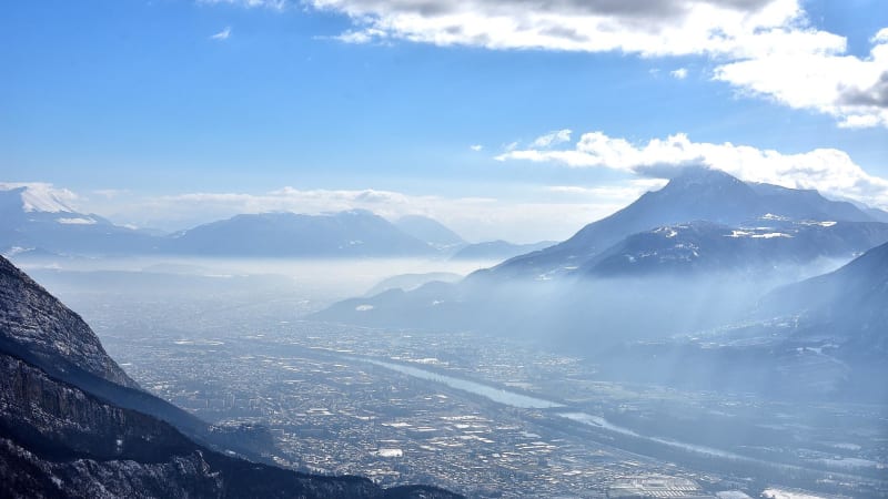 Fort du Saint-Eynard depuis le campus de Grenoble - Saint-Martin-d'Hères
