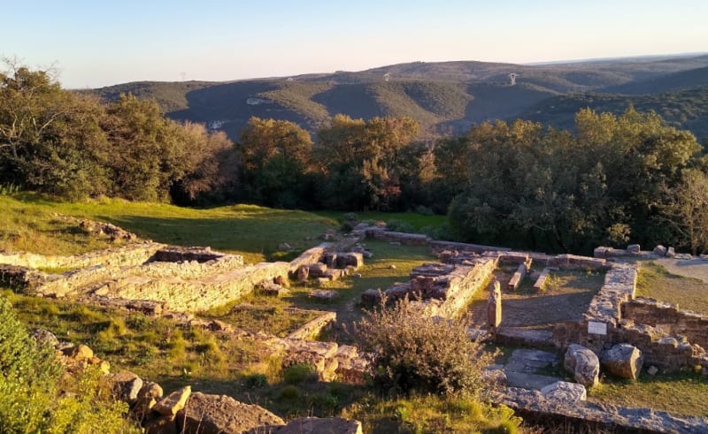 Oppidum de Gaujac et lumière rasante sur la vallée de la Veyre - Gaujac