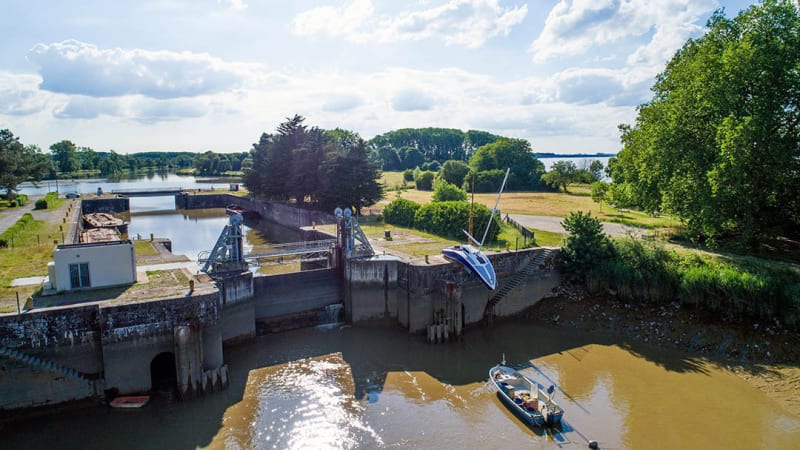 Estuaire de la Loire et pause à l'ombre des peupliers - Nantes