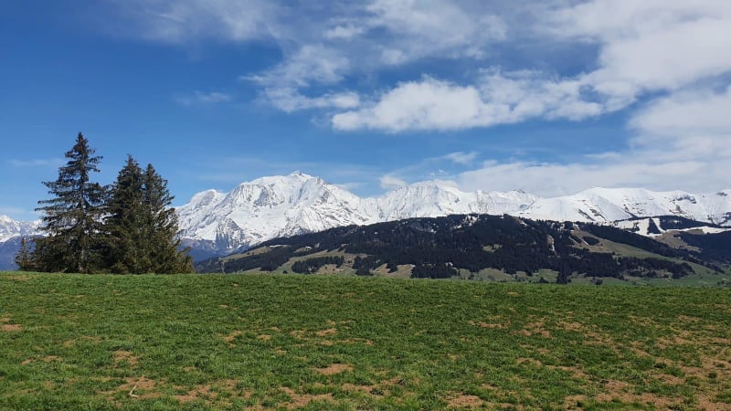 Panorama sur le Mont-Blanc depuis les sommets de Combloux - Megève