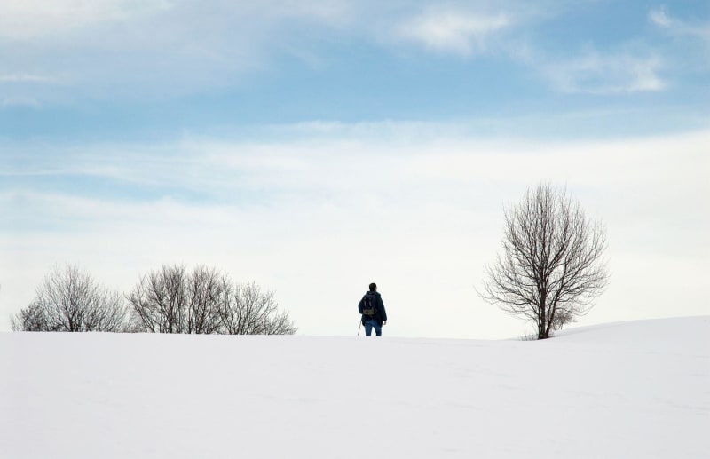 Van het Glières-plateau naar de Ovine-pas in de winter - Le Petit-Bornand-les-Glières