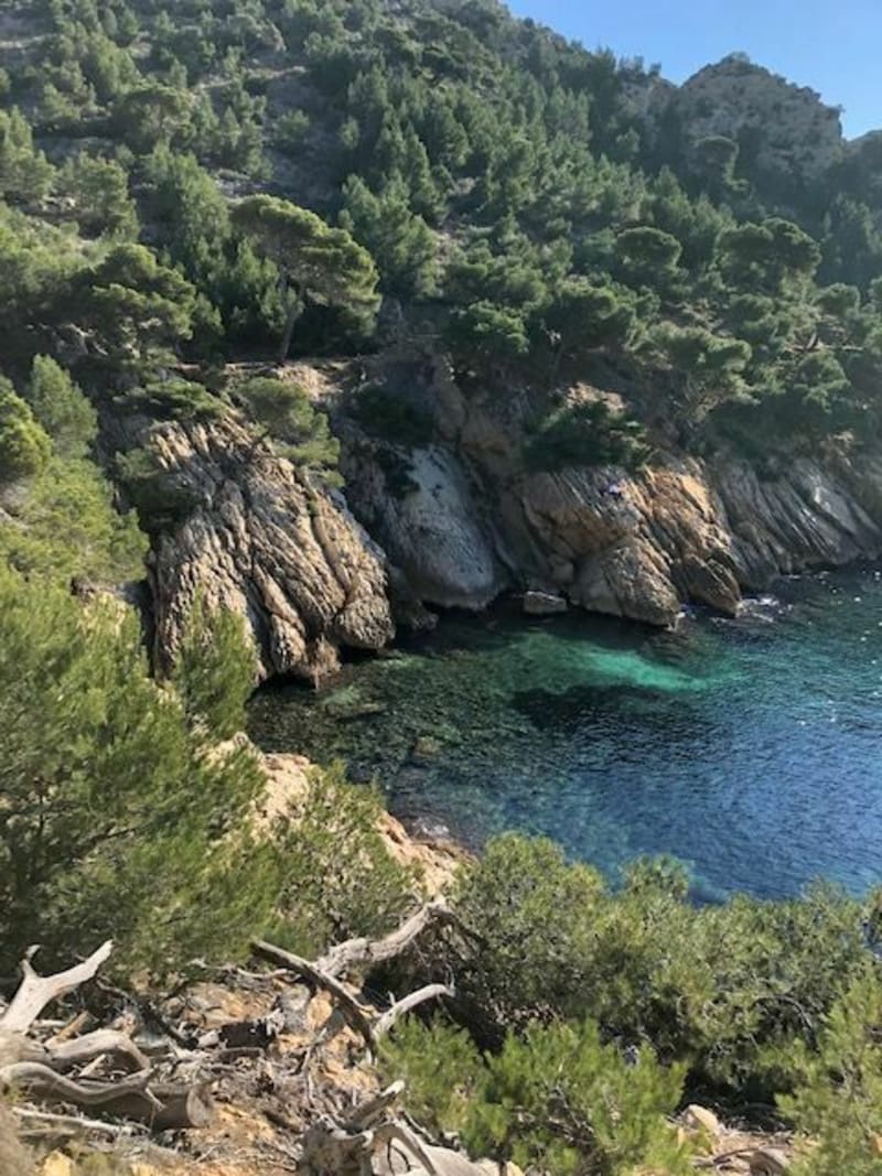 Vue sur mer du plateau du médecin à la calanque de Méjean - Le Rove