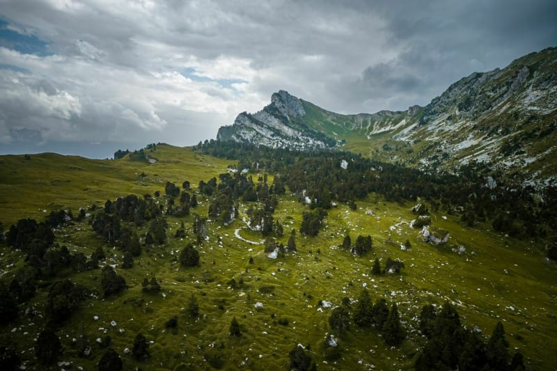 Croix de l'Aulp du seuil depuis le cirque de st Même - Saint Même d'en haut