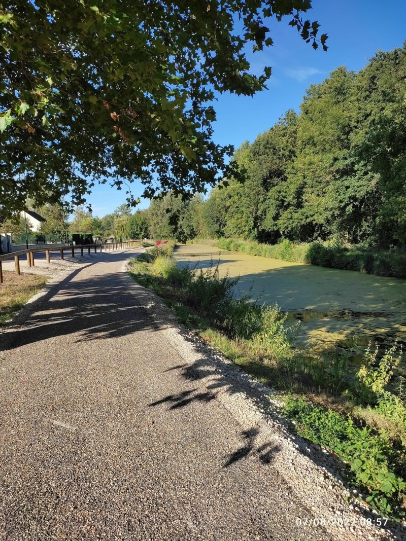 Marche entre canal et champs - Pannes