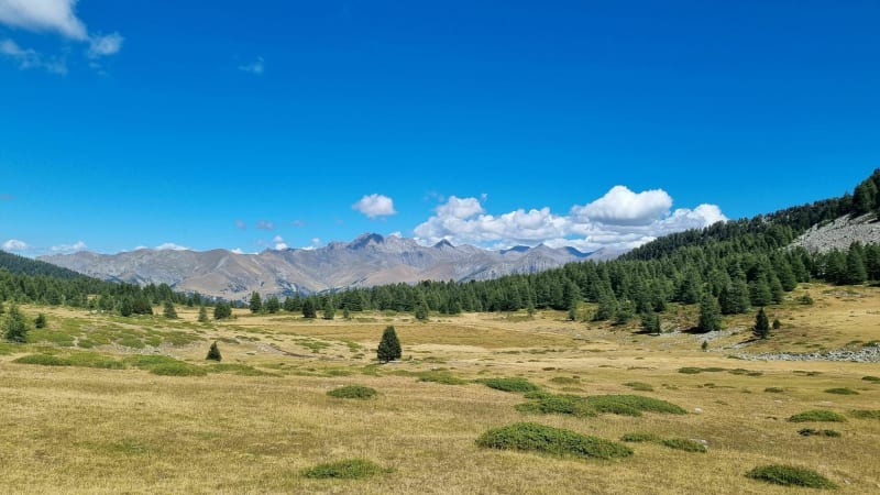 Allé Retour au Lac Noir, et sommet de Dormillouse, depuis le télésiège du Belvédère - Montclar