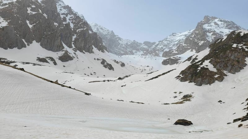 Le lac d'Arou depuis la Hourquette d'Ancizans - Ancizan