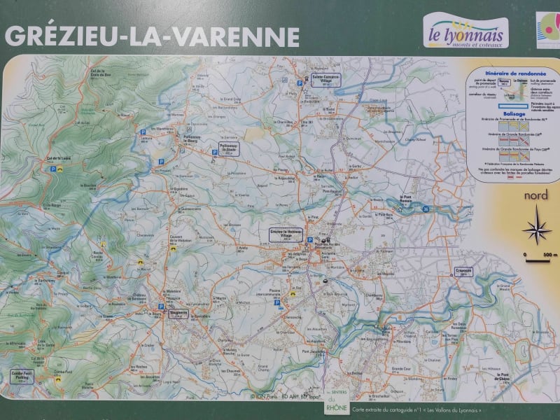 Voie verte et village de Grézieu-la-Varenne - Grézieu-la-Varenne