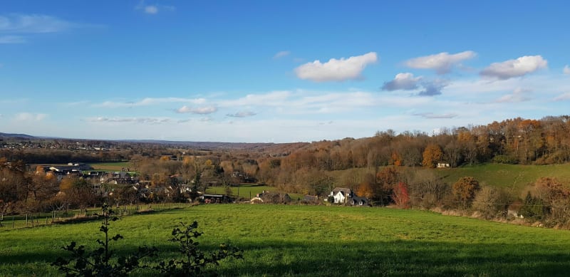 Vue sur Pontacq et les Pyrénées en partant du centre - Pontacq