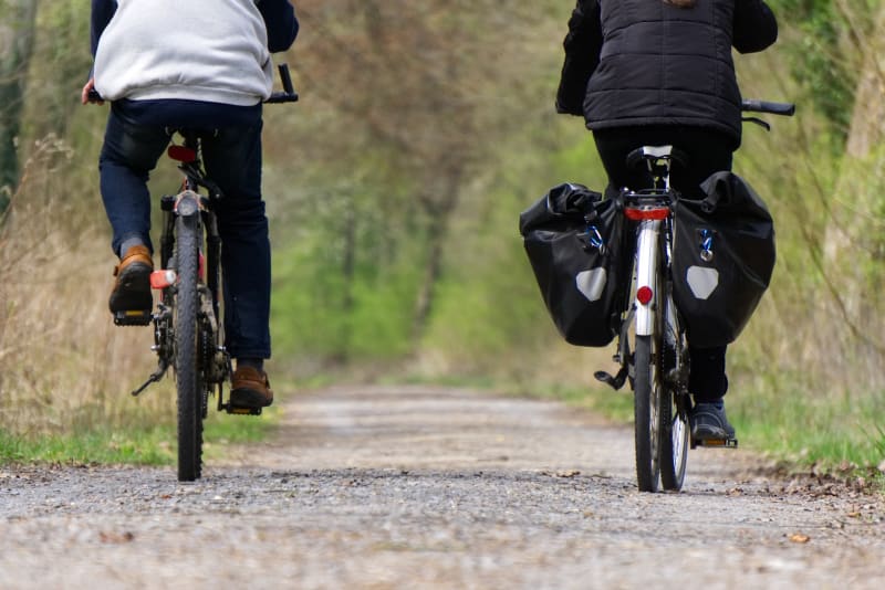 Avec Nicolas à vélo et le soleil pour nous accompagner - Serres-Morlaàs