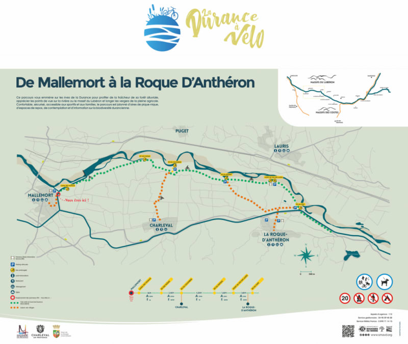 Van La Roque d'Antheron naar Mallemort, fietspad - La Roque-d'Anthéron